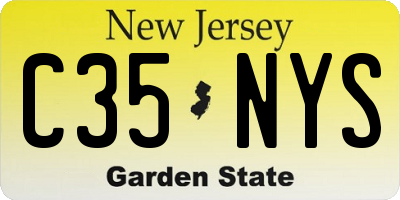 NJ license plate C35NYS