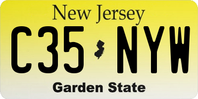 NJ license plate C35NYW