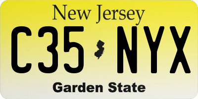 NJ license plate C35NYX