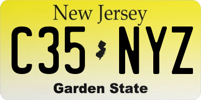 NJ license plate C35NYZ