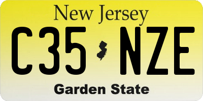 NJ license plate C35NZE