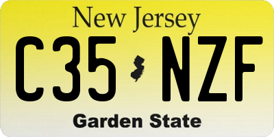 NJ license plate C35NZF