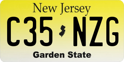 NJ license plate C35NZG