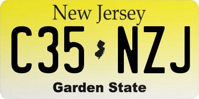 NJ license plate C35NZJ