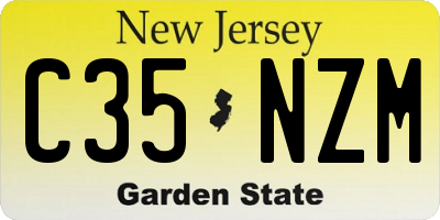 NJ license plate C35NZM