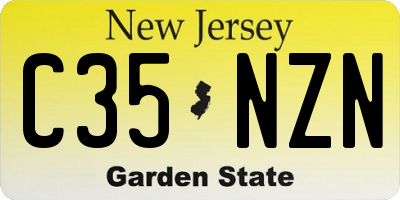 NJ license plate C35NZN