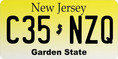 NJ license plate C35NZQ