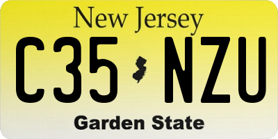 NJ license plate C35NZU