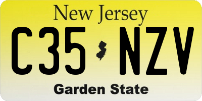 NJ license plate C35NZV