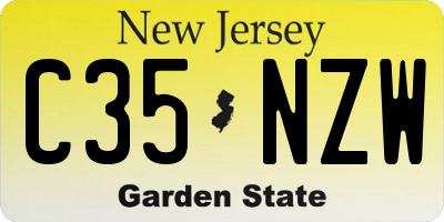 NJ license plate C35NZW