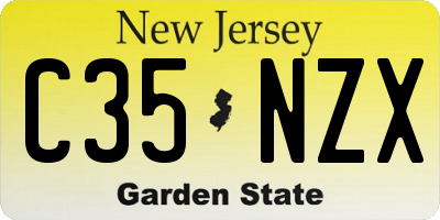 NJ license plate C35NZX