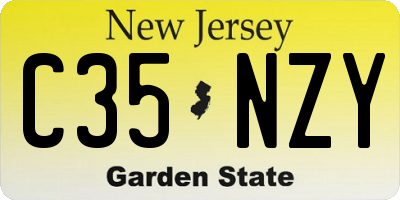 NJ license plate C35NZY