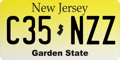 NJ license plate C35NZZ