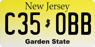 NJ license plate C35OBB