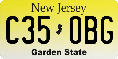 NJ license plate C35OBG