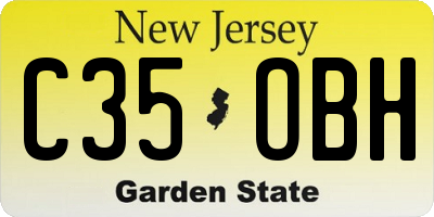 NJ license plate C35OBH