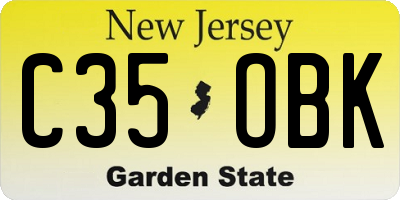 NJ license plate C35OBK