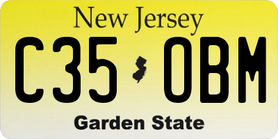 NJ license plate C35OBM