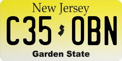 NJ license plate C35OBN
