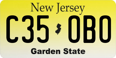 NJ license plate C35OBO