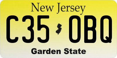 NJ license plate C35OBQ