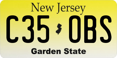 NJ license plate C35OBS