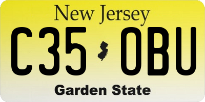 NJ license plate C35OBU