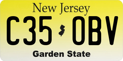 NJ license plate C35OBV