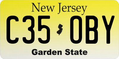 NJ license plate C35OBY