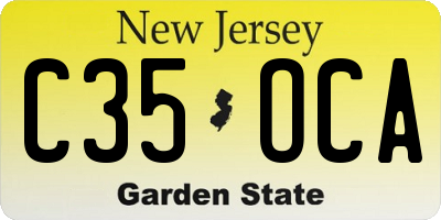 NJ license plate C35OCA