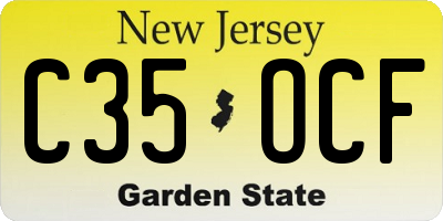 NJ license plate C35OCF