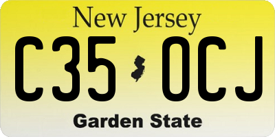 NJ license plate C35OCJ