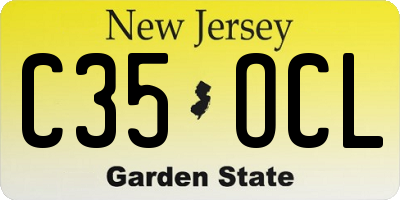 NJ license plate C35OCL