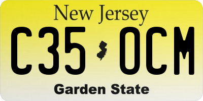 NJ license plate C35OCM