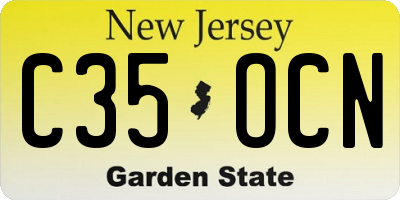 NJ license plate C35OCN