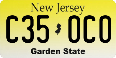 NJ license plate C35OCO