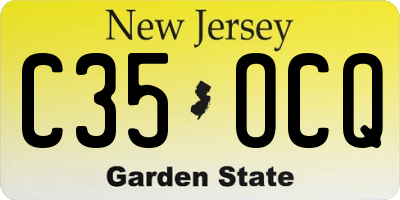 NJ license plate C35OCQ