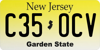 NJ license plate C35OCV