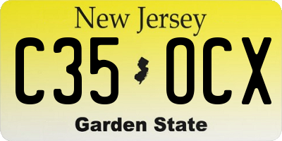 NJ license plate C35OCX