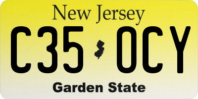NJ license plate C35OCY