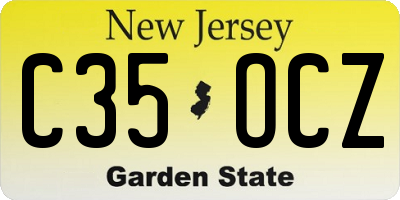 NJ license plate C35OCZ