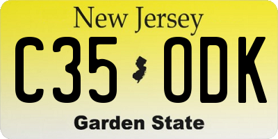 NJ license plate C35ODK