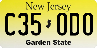 NJ license plate C35ODO