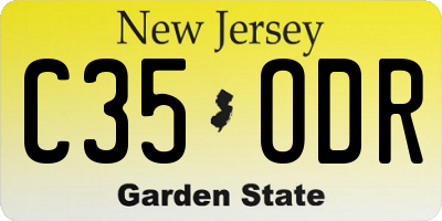 NJ license plate C35ODR