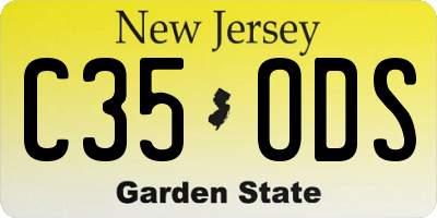 NJ license plate C35ODS