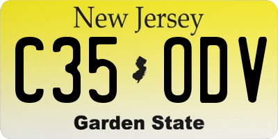 NJ license plate C35ODV