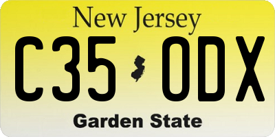 NJ license plate C35ODX