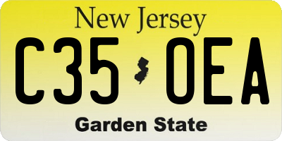 NJ license plate C35OEA