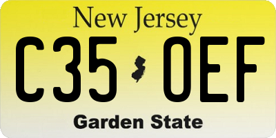 NJ license plate C35OEF