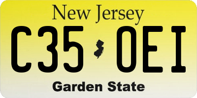 NJ license plate C35OEI